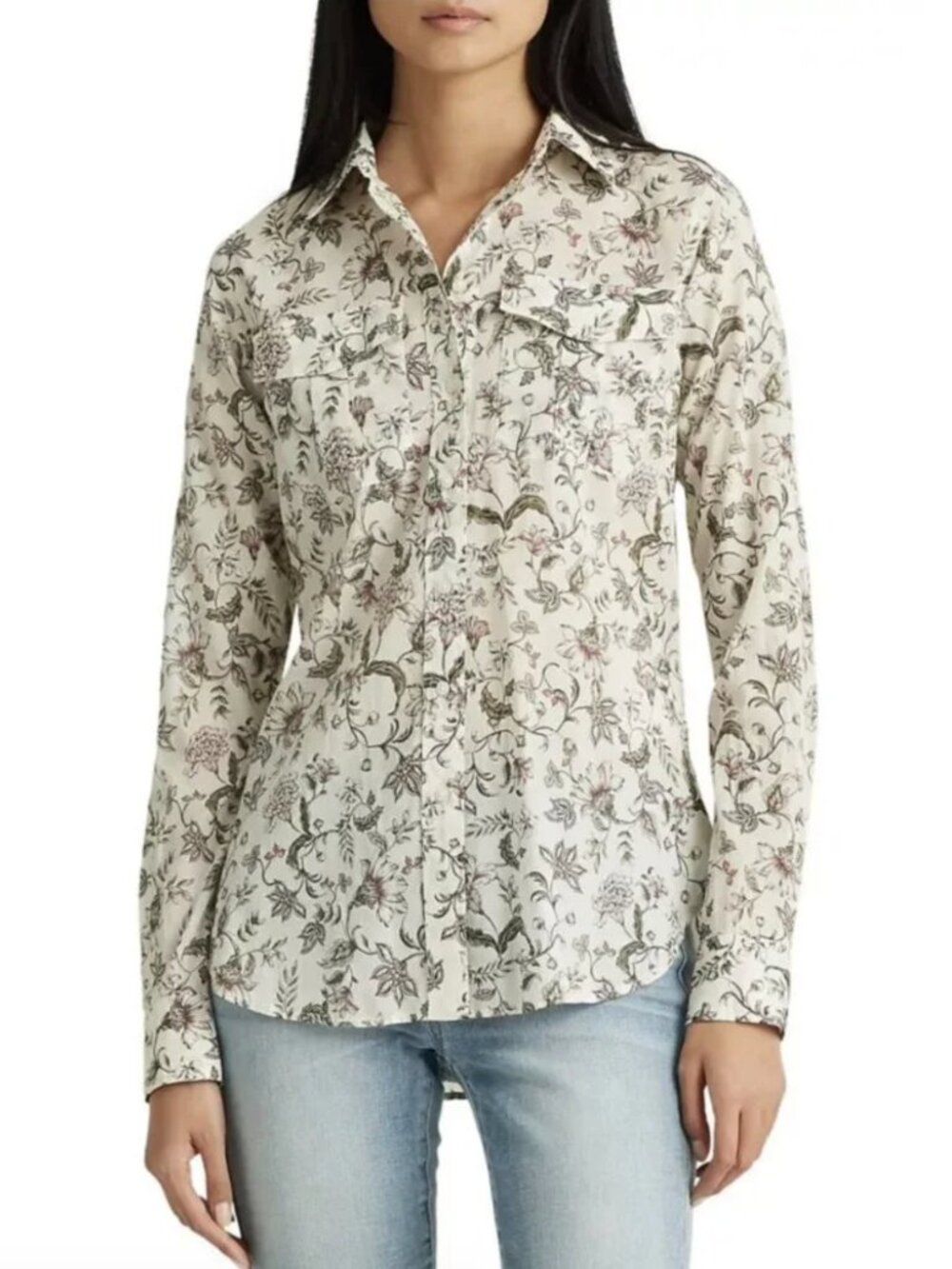 Ralph Lauren Floral Paisley Print Button Front Shirt S